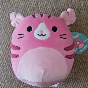 NWT Squishmallows Geraldine Pink & White Cat Plush 8"